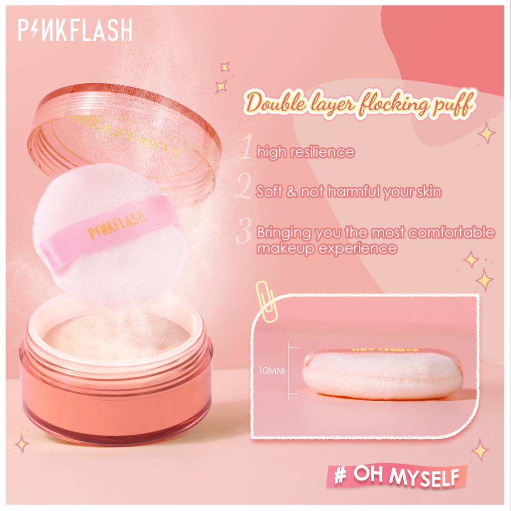 PINKFLASH 3 Color Loose Powder Full Coverage Face Powder Waterproof Oil-control Matte Setting Finish Powder Makeup Profession Womens Cosmetics