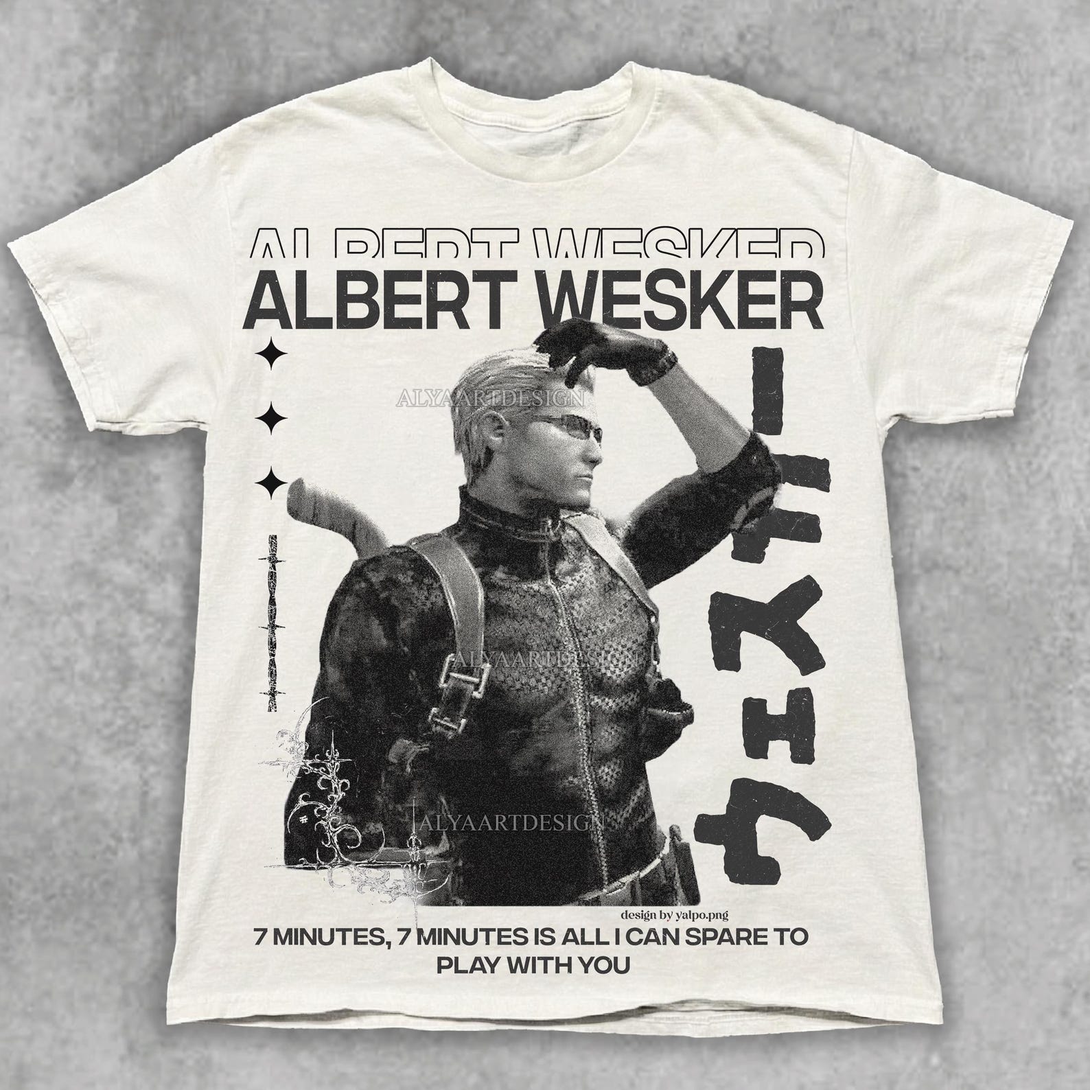 Albert Wesker T-shirt: Vintage Style Tee, Resident Evil Tee 4XL