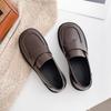 Women's Genuine Leather Flat Slip On Soft Sole Work Shoes Retro Style Versatile Loafers Fashion and Comfortable Footwear