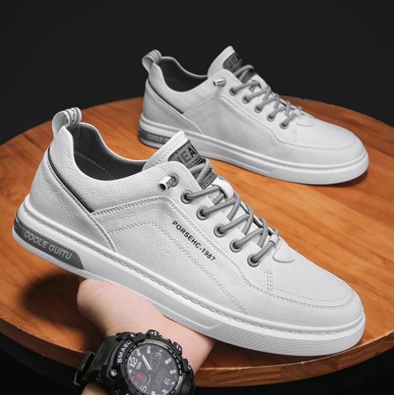 Fashion New Design PU Leather Skateboard Shoes Men Designer Vulcanize Shoes Fashion Mens Casual Footwear Youth Teenage Man Sneakers