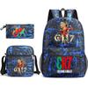 Mochila escolar de gran capacidad con correa para el hombro; set de tres piezas para estuche de lápices de estudiante