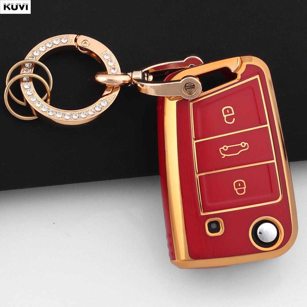 Tpu 3 4 Buttons Car Flip Key Case Cover For Vw Volkswagen Golf 7 Mk7 Tiguan Mk2 For Seat Ateca Leon Fr 2 Ibiza For Skoda Octavia