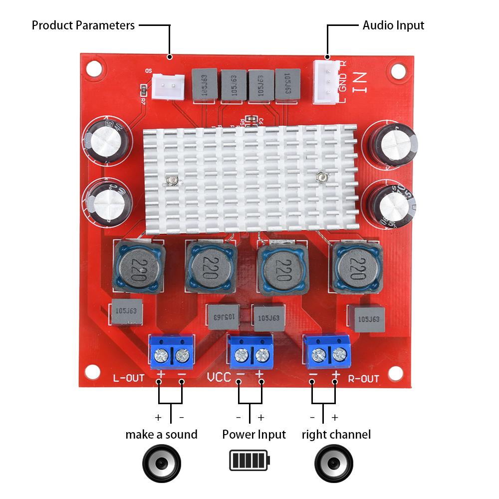 75W+75W CS8685H Dual-Channel Digital Amplifier Board DC 5-29V High-Power DC Single Power Supply Module