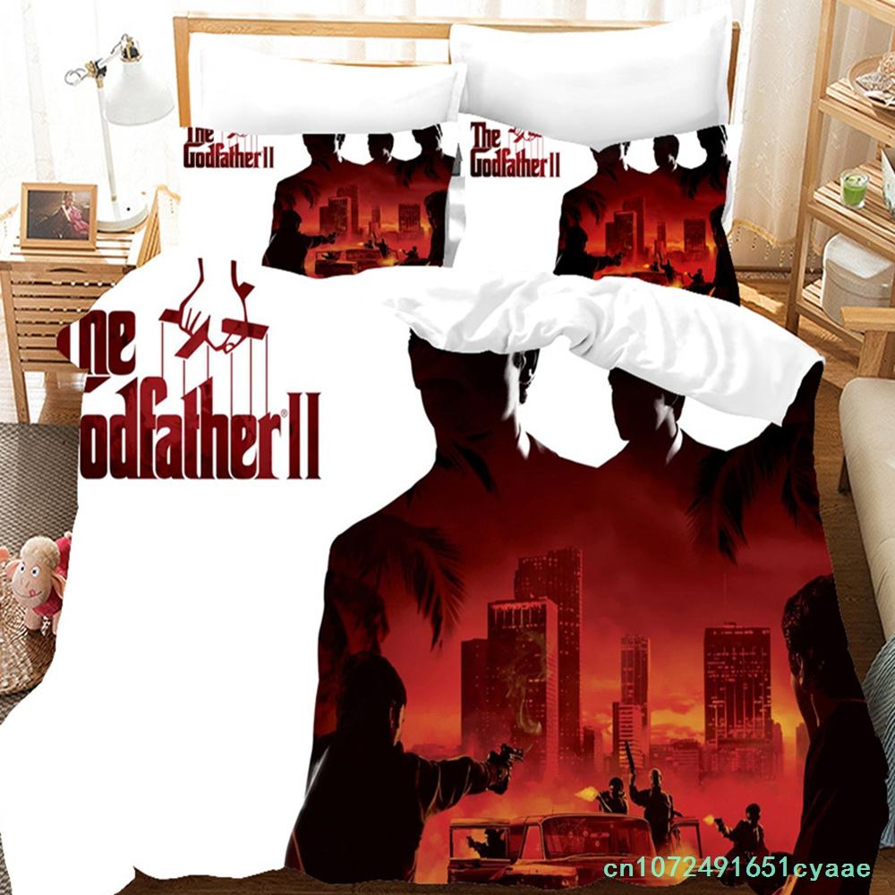 Godfather Bedding Set Single Twin Full Queen King Size Gangster Boss Bed Set Aldult Kid Bedroom Duvetcover Sets 3D Print 011