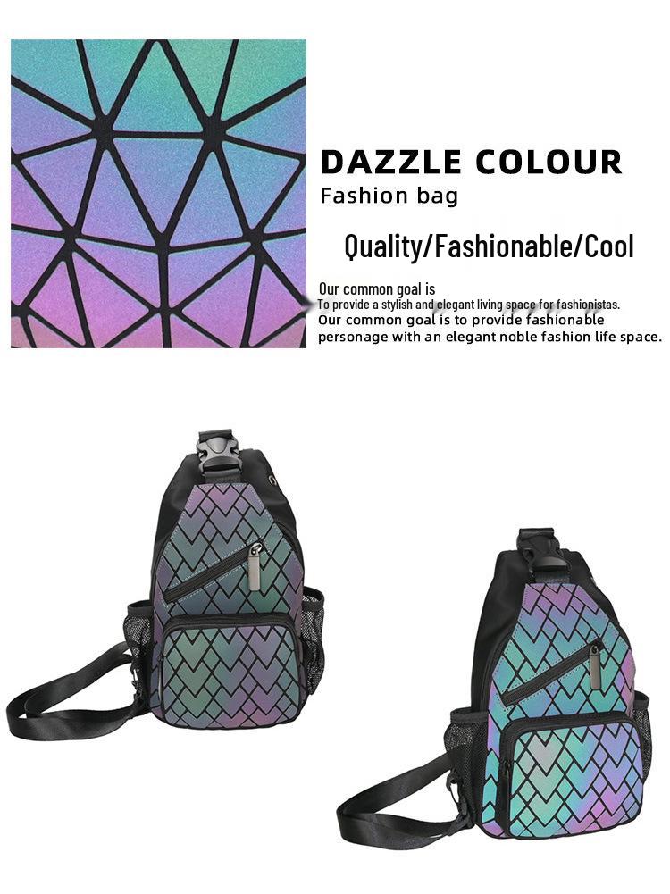 Vielseitiger Mini-Rucksack mit Diamantgittermuster: Multifunktionale Schulter-, Crossbody-, Hüft- und Brusttasche für High-School-Schülerinnen und Frauen.