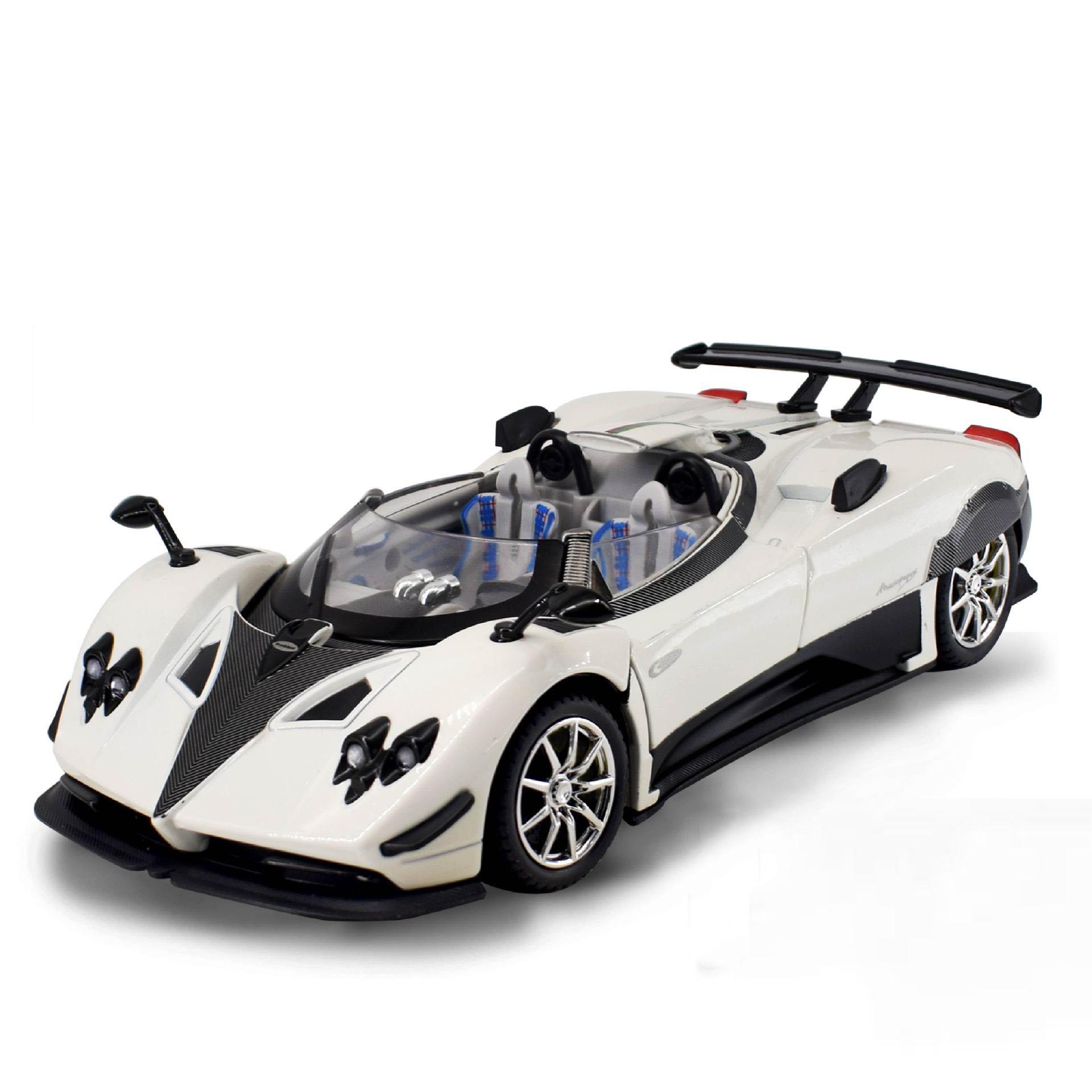 1:24 Pagani Zonta Hp Huayra Legierung Miniaturauto Spielzeug Diecast Modell Mit Sound Licht Pull Back Vorderradlenkung Junge Erwachsener Geschenk