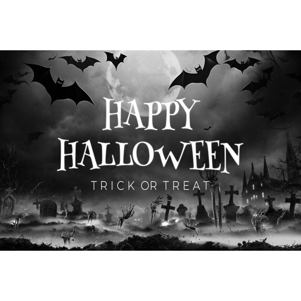 Halloween Decor Backgrounds for Photographs Horror Night Moon Wooden Board Pumpkins Lights Adults Kids Portrait Photo Backdrop