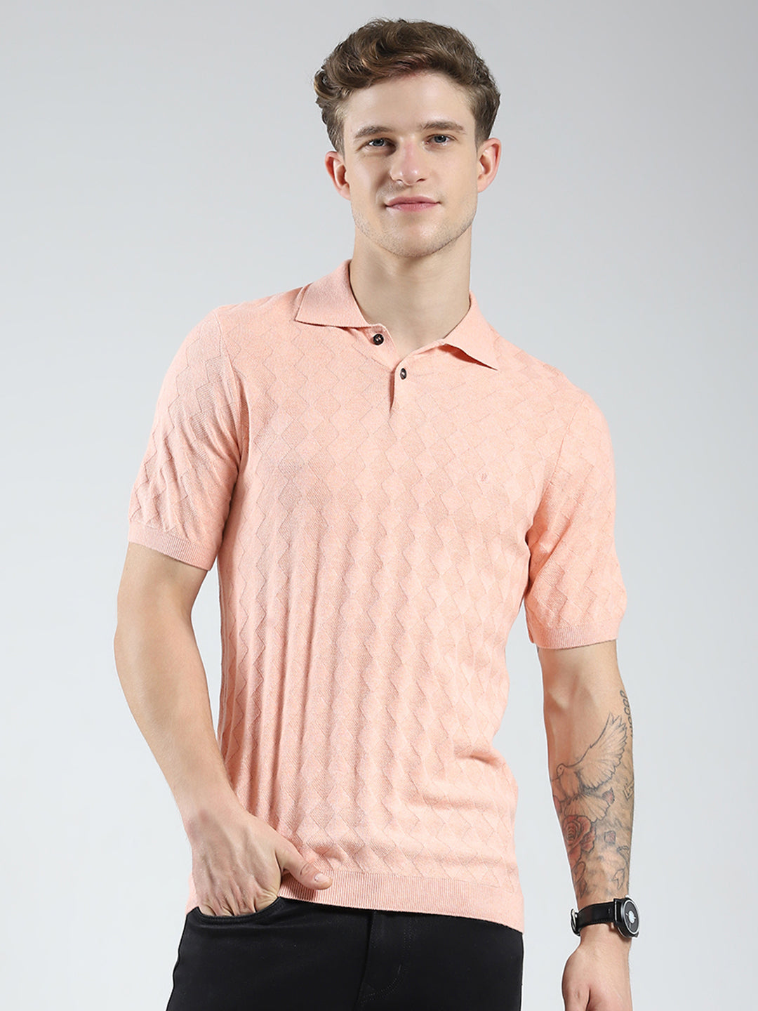 Monte Carlo Men Regular Fit Coral Tshirt L