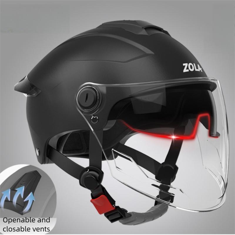 Doppellinsen-Elektromotorradhelm Elektrofahrrad Halbschalenhelm Sommer Sonnenschutz Sicherheitshelm für Damen Herren