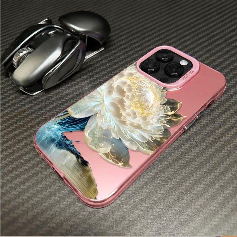 Luxury Lotus Flower Electroplate Case For OPPO A5 A3 A6 PRO A60 A79 A18 A38 A78 A74 A94 A58 A3X A40 A5X A6X RENO 5F 5 6 Lite 8 7