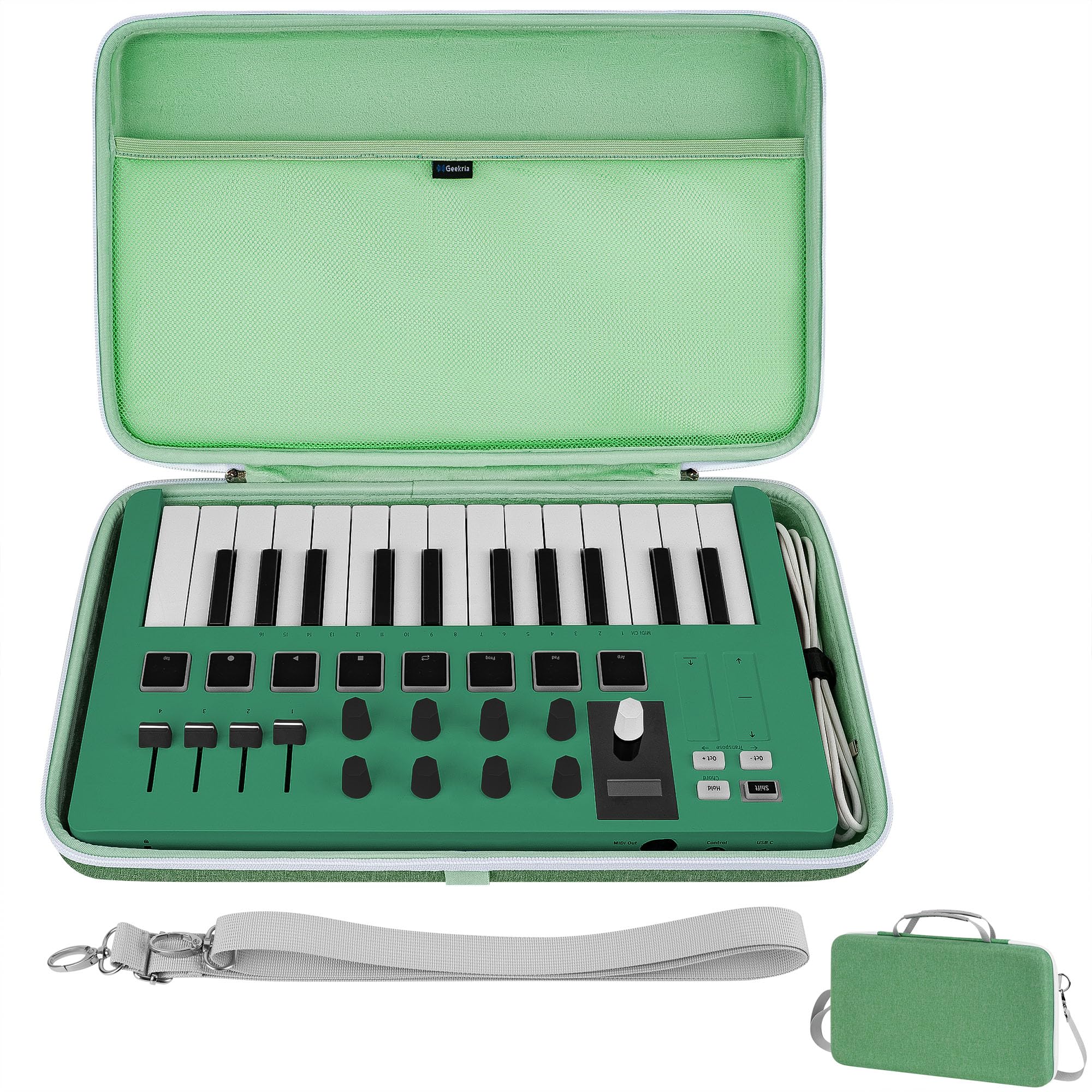 

Geekria USB MIDI Клавиатурный Контроллер Ручной Чехол Совместимый с Arturia MiniLab 3 MiniLab MkII 25 Жесткий Дорожный Чехол для Переноски с Плечевым Ремнем /