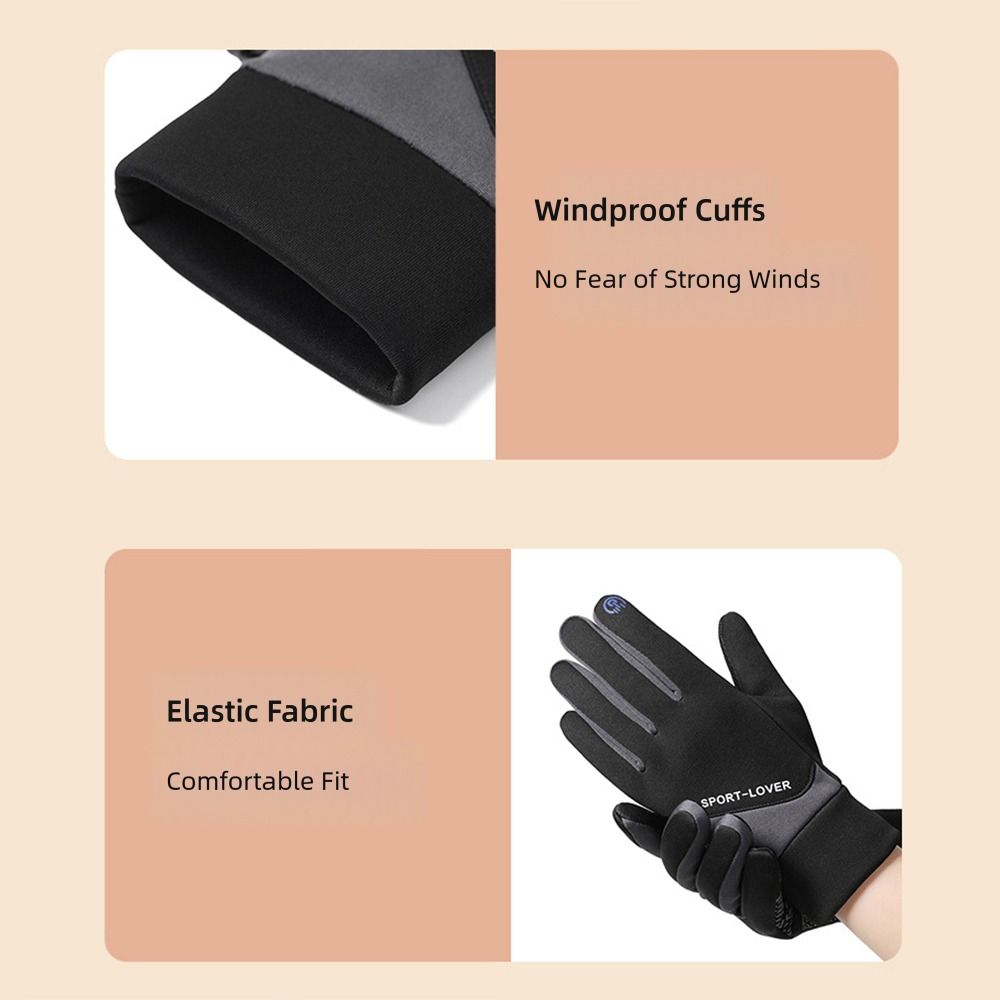 Windproof Winter Gloves Fleece Lining Waterproof Gloves Full Finger Gloves  Autumn and Winter