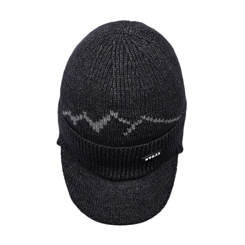 Zimowa Męska Aksamitna Gruba Wiatroodporna Ciepła Wełniana Czapka Do Jazdy Dzianinowa Czapka