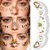 Sommersprossen Temporäre Tattoos, Wasserdichte & Langanhaltende Gesichtsaufkleber, Regenbogenfarbene Make-up-Abziehbilder für Festival, Party, Halloween