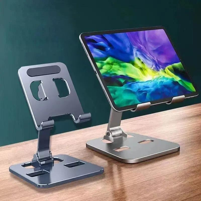 1PC Universal Aluminum Alloy Mobile Phone Tablet Holder Adjustable Flexible Folding Lazy Desktop Live Streaming Mobile Phone Holder