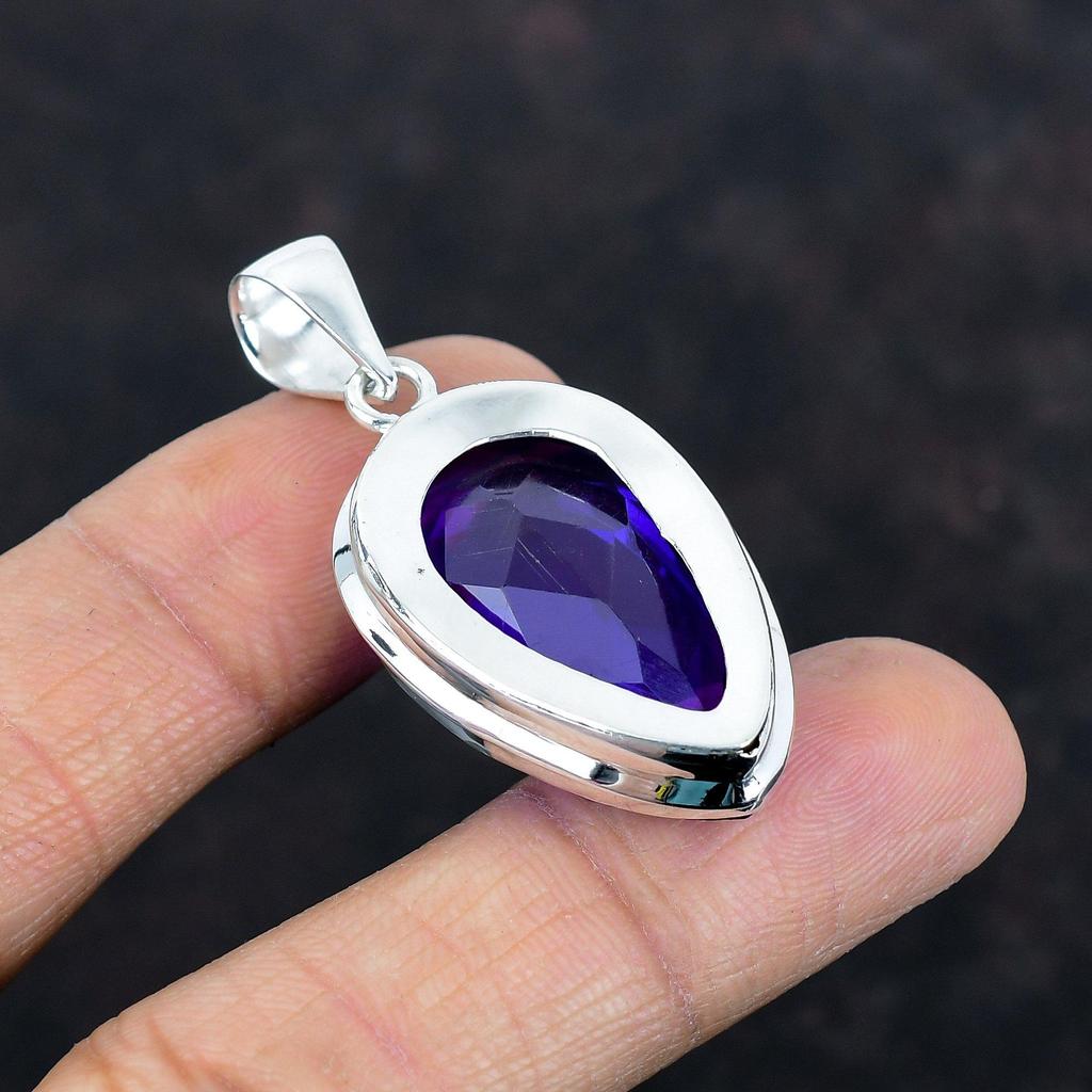 Faceted African Amethyst Pendant 925 Sterling Silver Pendant Very Pretty Gemstone Pendant Dainty Jewelry Handmade Pendant Gifts for Mother
