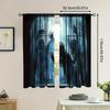 Halloween Scary Ghost Monster Pattern Printed Curtains Window Decorations Home Room Curtain Made Of Polyester Washable