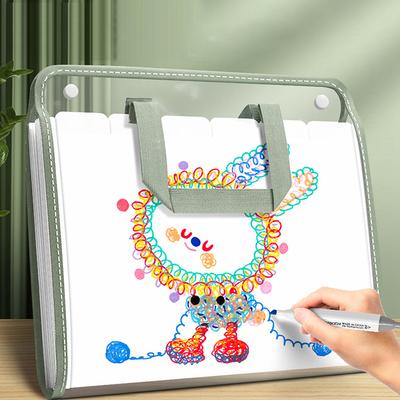 1 Tragetasche mit großer Kapazität, tragbar, transparent, wasserdicht, mit erweiterbarer Dokumentenaufbewahrungstasche und integriertem Organizer