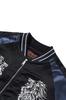 East Rain Sukajan Jacket with Embroidered Lion Satin Japanese Shiny FUN229 Men's Print, Fabric, Pattern, Outerwear,