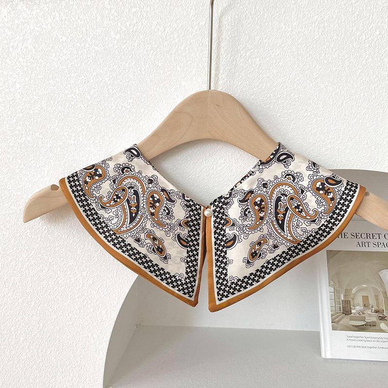 

Искусственный воротник, шарф, женская пряжка с жемчугом, маленькая шаль, весна и лето с юбкой, рубашка, протектор для шеи, шелковый шарф.