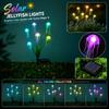 Solar Powered LED Jellyfish Garden Stake Lights Outdoor Decorative Lighting with Flexible Tentacles and Integrated Solar Panel for Pathway Lawn