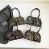 Women's PU leather bags  leopard shoulder messenger bags  casual women's bags  double pocket  high-quality underarm bags  women's fashion