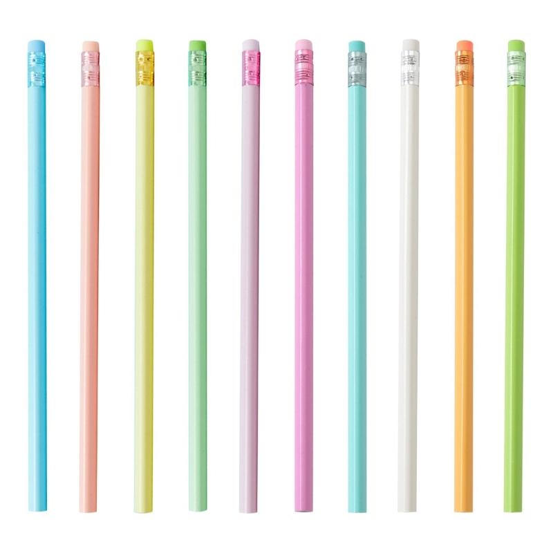 30 Pcs Drawing Pencils Triangle Pencils With Eraser Macaron Color Pencils School Supplies For School Office Sketching