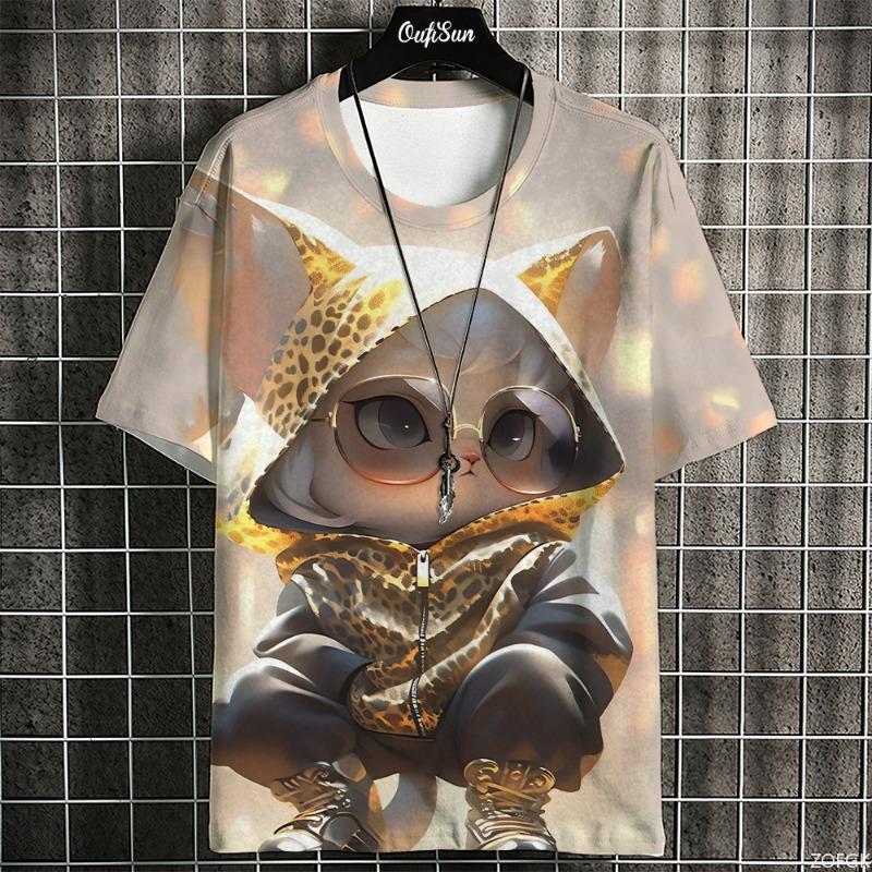 Sunset Ocean Pattern T-Shirt For Men Colorful Clouds 3D Print Tees Summer Casua