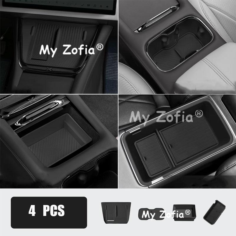 Car Center Console Cup Holder Pad Anti-Slip Shockproof Rubber Mat Interior Water Cup Slot Accessories For Zeekr X 2026 2027