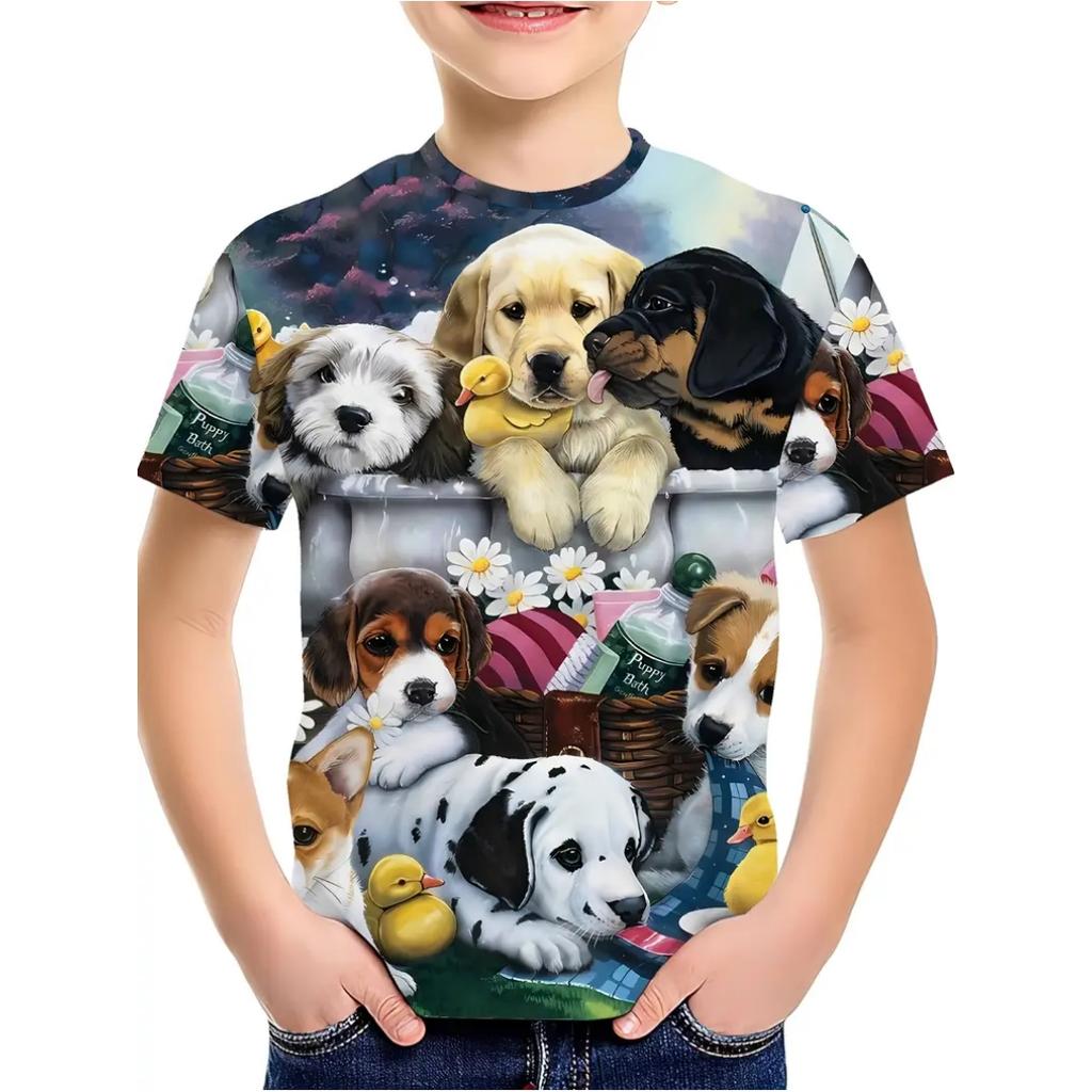 Kids Clothes Boys T-Shirt Short Sleeve Tees Girls T Shirt Breathable Fashion Children's T-Shirt O-Neck Tops Summer Girl Blouse