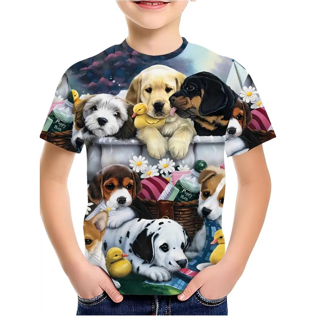 

Kids Clothes Boys T-Shirt Girls Breathable Fashion O-Neck Tops Summer 160