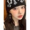 and American Style Rhinestone Cross Earrings for Women, Niche Exaggerated Temperament, High-End Feel Ear Clips, Sweet and Cool Spicy Girl Earrings