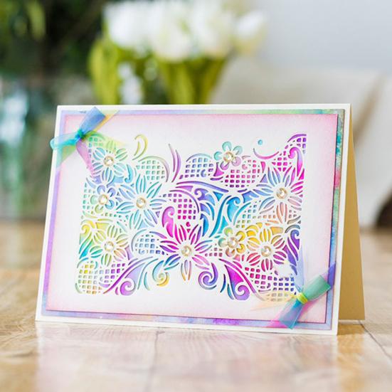 Kwiatowa ramka do cięcia metalu wykrojniki album do scrapbookingu DIY kartki z życzeniami Album wzornik