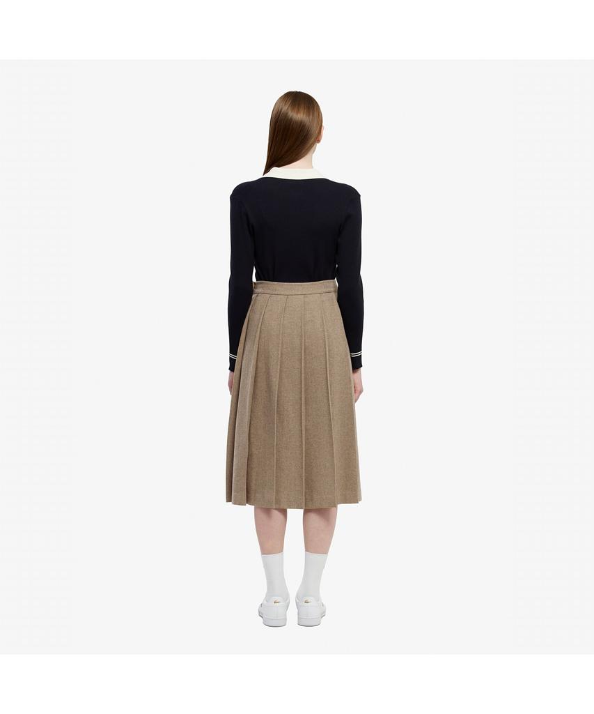 Lacoste Women'S Wool Pleated Midi Skirt Jf427E-55N Dpc