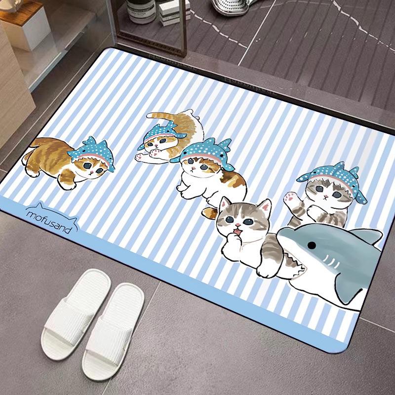 Cartoon Cat Non-Slip Absorbent Quick-Dry Bathroom Mat