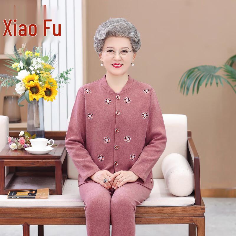 

Middle-Aged Women s Plus Velvet Thermal Underwear Set 3XL