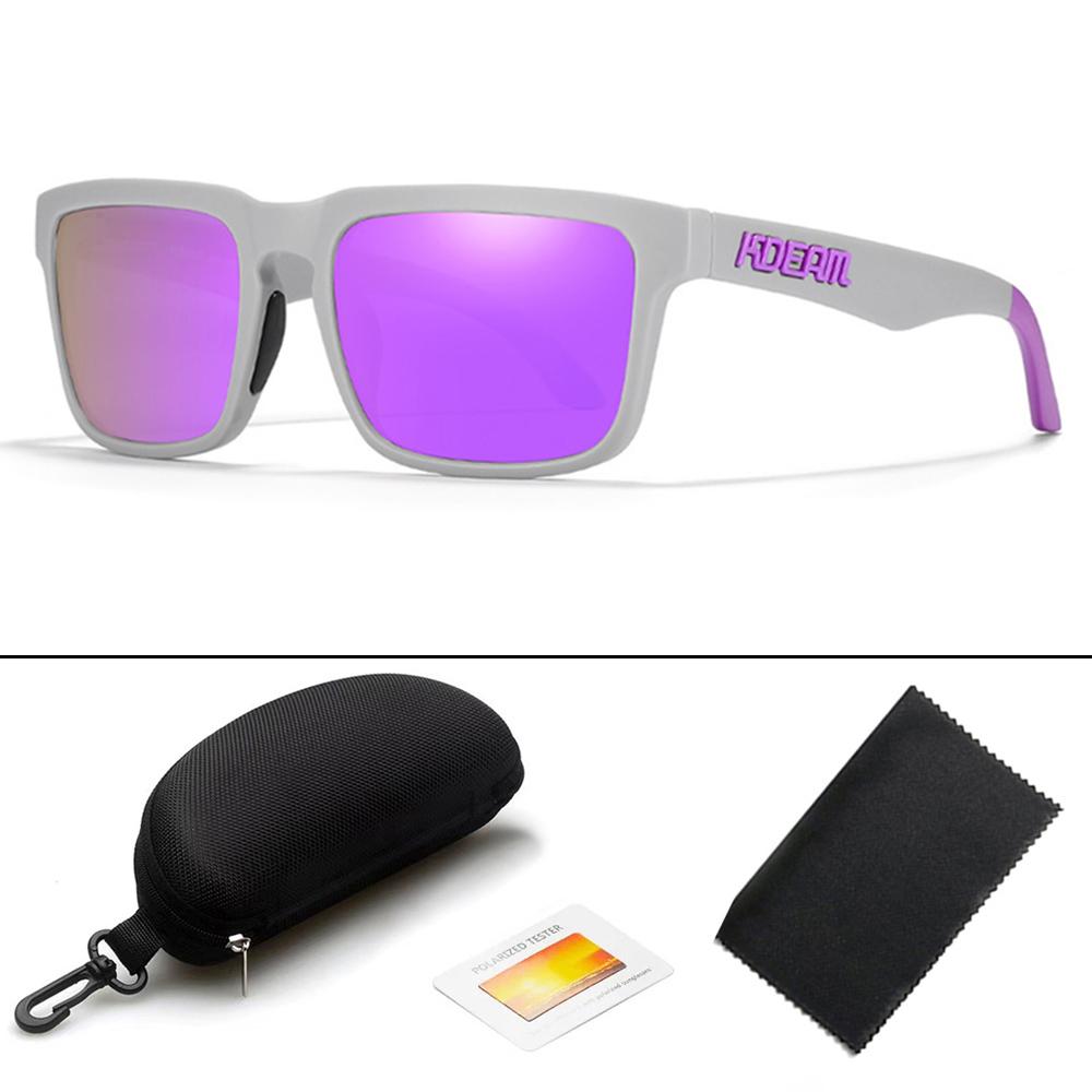 KDEAM Unisex Square Polarized Sunglasses Outdoor Retro Style Lightweight Comfortable Fashion Women Sun Glasses With Hard Case