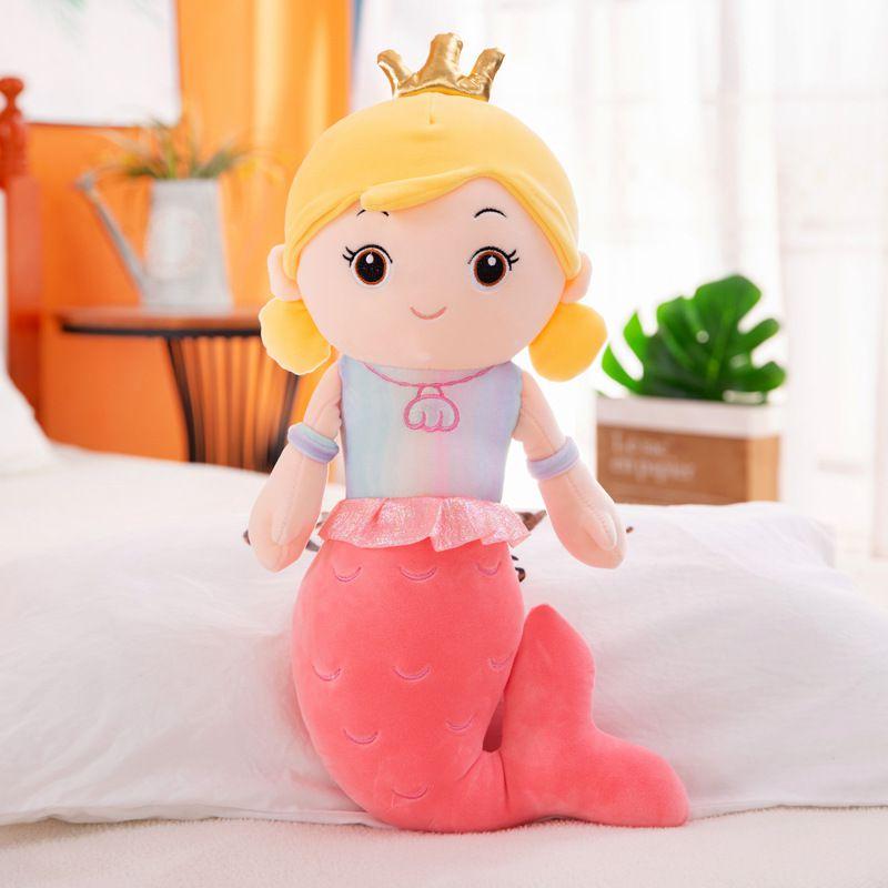 Adorable Crown Mermaid Stuffed Toy Doll Perfect For Kids Birthday Gifts And Playtime