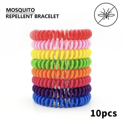 10 Pcs EVA Anti Mosquito Bracelet for Adults Kids 100%Natural Non Toxic Pure Essential Oil Mosquito Repellent Coil Pest Reject