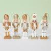 Sparkling Gold and Silver Nutcrackers Decors Elegant 12CM Wood Nutcrackers Ornament with Gold and Silver Accent