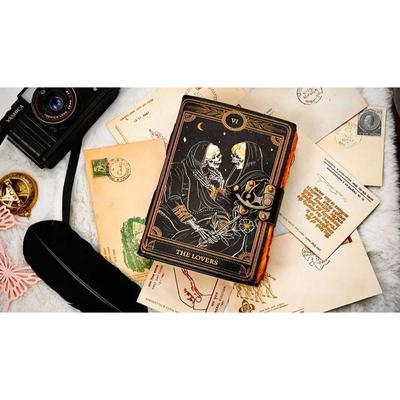 Grimoire Journal Blank Spell Book of Shadows the Lovers Leather Journal Gifts