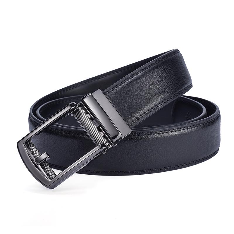 Men'S Automatic Buckle Leather Belt Pure Cowhide Belt Business Leisure
