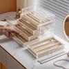 Velvet Necklace Storage Box Clear Acrylic Stackable Jewelry Organizer With Lid Dustproof