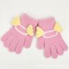 Children's cute gloves five fingers warm angel wings piled and thickened cute children's outdoor travel five fingers