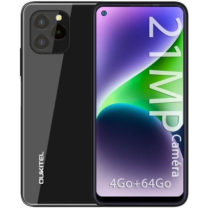 OUKITEL C21 Pro Smartphone 64 Go 6.39" 21MP Caméra Android 11 Téléphone Portable Double Sim GPS - Noir