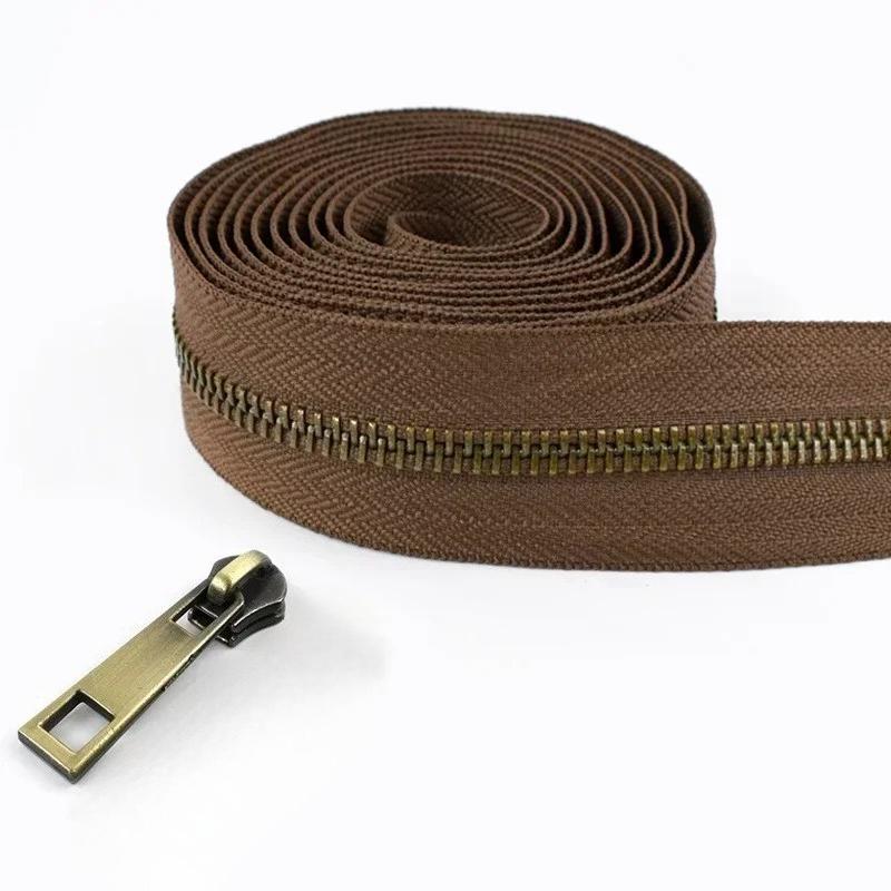 1/2/3/5M Meetee 5# Rollen-Metallreißverschlüsse mit Schiebern Tasche Schuhe Jacke Dekor Verschluss Reißverschluss nach Metern DIY Reparatur Nähzubehör