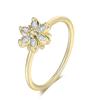 Sparkling Y2k Flower Finger Rings for Women Rose Gold Color Zircon Romantic Girls Ring Fashion Jewelry Trend Birthday Gift R080