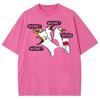 Cartoon Gänse Print Damen T-Shirt Lustig Niedlich Rundhals Gewaschen Kurzarm Sommer Mode Baumwolle Bequemes Oberteil