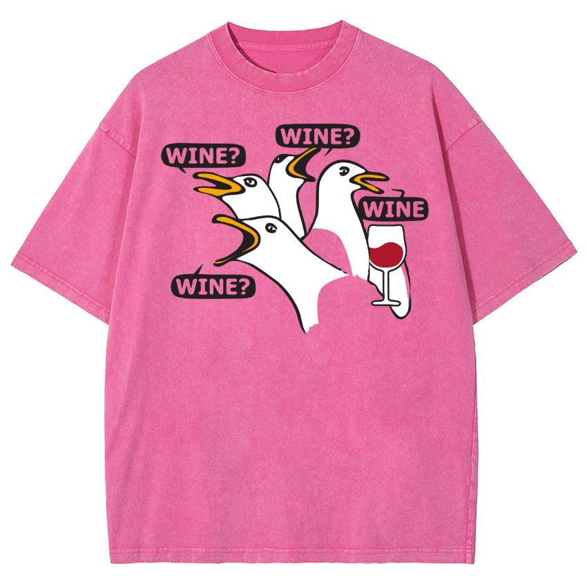 Cartoon Gänse Print Damen T-Shirt Lustig Niedlich Rundhals Gewaschen Kurzarm Sommer Mode Baumwolle Bequemes Oberteil