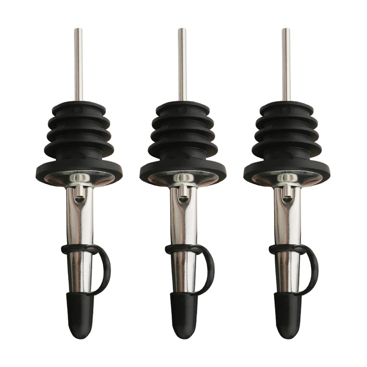 

3Pcs Stainless Steel Wine Bottle Stopper Olive Oil Pourer Dispenser Spout Bottle Pourer Stopper For Bottle Bar Accessories